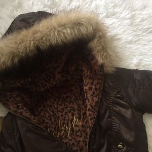 Baby Phat 💙 Reversible Brown Animal Bumper Coat